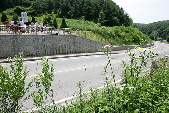 당시 사고 현장에는 56번 국도 양 옆으로 새로운 인도가 생겼다. [사진-통일뉴스 김주영 기자]