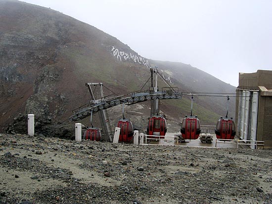 백두산 향도역에서 천지까지 이동할 수 있는 공중삭도 [사진-통일뉴스 이계환 기자]