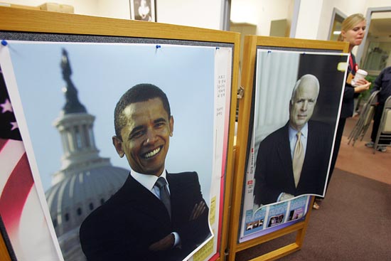 최초의 흑인 대통령 탄생이 예고되는 분위기 탓인지, 미대사관 관계자들도 다소 상기된 표정이다. [사진-통일뉴스 조성봉 기자]