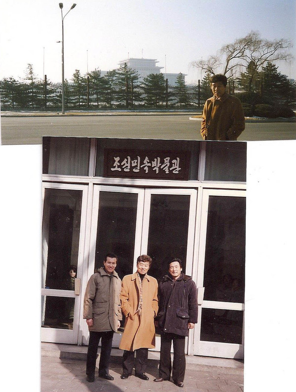 1998년 1월 Korea-2000의 「남북 두 지도자에 드리는 통일정책 건의서」를 서울에서 김대중 대통령 당선자에 평양에서 김정일 총비서에 전달했다. 서울에서 임동원 총재, 평양에서 통일전선부 최승철/신병철 통전부 국장과 만났다.위는 평양의 금수산 기념궁전. 아래는 김일성대학 리학수 철학 교수와 윤병철 참사.북의 정치이념과 사상과 사회주의 제도에 대한 설명을 들었다. [사진제공 - 오인동]