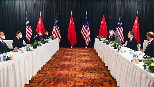 미국 알래스카주 앵커리지에서 18,19일 이틀간 미국과 중국의 고위급 회담이 개최됐다. [캡쳐사진 - 통일뉴스]