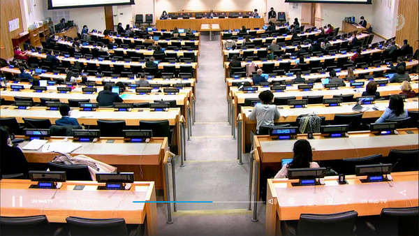 제76차 유엔 총회 3위원회는 17일 뉴욕 유엔본부에서 ‘북한인권 결의안’을 투표없이 컨센서스로 채택했다. [캡쳐사진 - UN Web TV]
