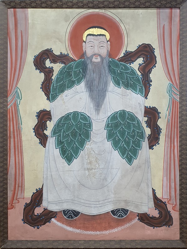 [단군상] 1점, 작자미상, 지본채색(紙本彩色), 크기 89×120cm. 필자 소장본. [사진제공 - 이양재]