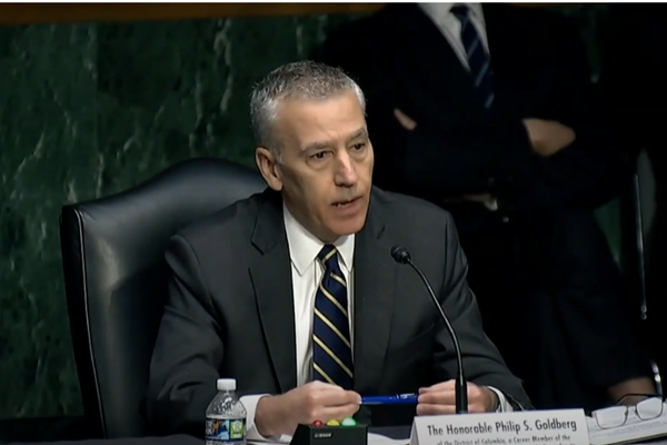 7일 상원 외교위 인준청문회에 참석한 골드버그 주한 미대사 지명자. [사진갈무리-메넨데스 유튜브]