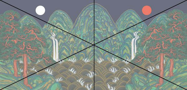 전례가 없고 획기적인 좌우대칭구도를 사용했다. 이는 미술조형원리로 분석해야 한다. 좌우대칭구도는 도상을 간결하게 만든다. 무엇보다 시선을 중앙에 집중시키는 장점을 통해 왕을 부각하기 위함이다. [사진제공 - 심규섭]