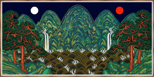 18세기 후반, 오봉도는 인문학적 상징이 정착되고 안정된 구도와 수려한 진채기법이 정착되면서 절정기에 이른다. [사진제공 - 심규섭]