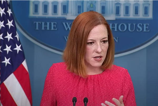 2일 브리핑하는 젠 사키 미 백악관 대변인. [사진 갈무리-PBS 유튜브]