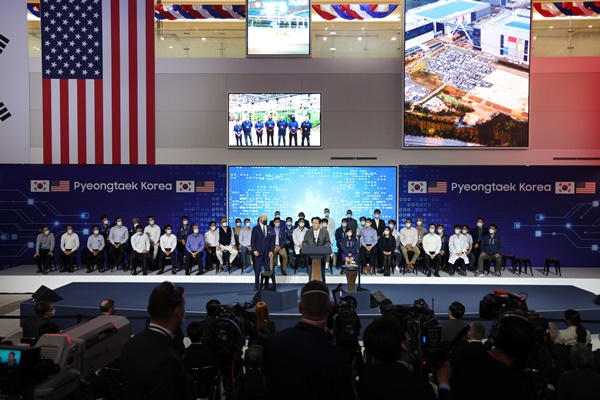 연설하는 한.미 정상. [사진제공-대통령실]