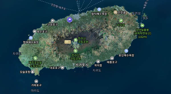 제주도. [갈무리 사진 - 네이버 지도]