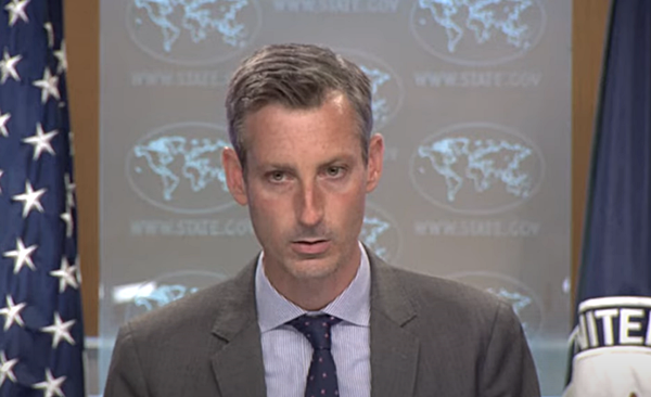 16일(현지시각) 브리핑하는 프라이스 미 국무부 대변인. [사진 갈무리-국무부 유튜브]