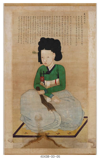 작품의 수준이 높지 않아 지방 화원이 그렸다고 보는 계월향 초상이다. 마치 눈썹이 두 개인 것처럼 표현한 것이 인상적이다. [사진 제공 - 심규섭]