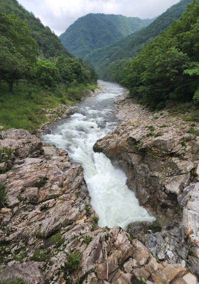 금강산의 물줄기가 흘러 내려오는 두타연. [사진 - 2022 DMZ 국제평화대행진단]