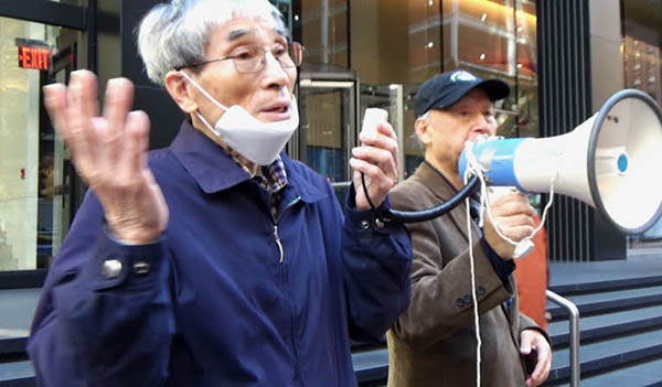 훌러싱 퀸즈대학 사회학과에서 일본군성노예 문제를 연구하는 민병갑 교수가 발언했다. [사진 제공 - 6.15뉴욕위]