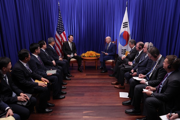 13일 열린 한미정상회담. [사진제공-대통령실]