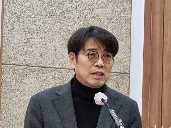 김종수 추진위 집행위원장은 간토대학살 진상규명과 피해자 명예회복을 위한 특별법 제정을 비롯한 올해 주요 사업계획을 발표했다. [사진-통일뉴스 이승현 기자]