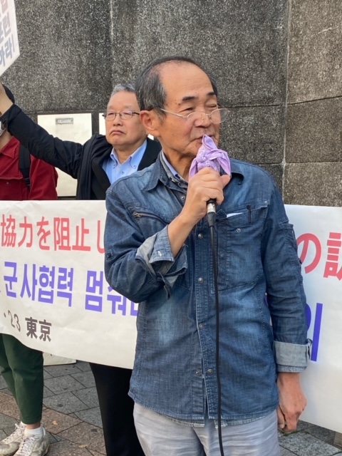 발언하는 곽수호 한통련 고문. [사진-통일뉴스 박명철 통신원]