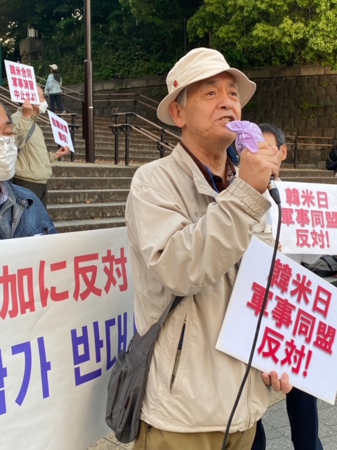 발언하는 일한민중네트워크  오하타 류지 씨. [사진-통일뉴스 박명철 통신원]