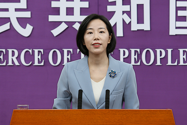 25일 브리핑하는 수줴팅 대변인. [사진출처-중국 상무부]