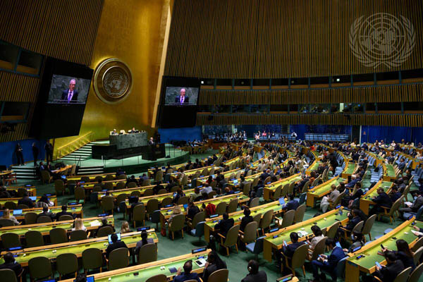 유엔 총회에서 6일 실시된 안전보장이사회 비상임이사국 투표에서 한국이 180표를 얻어 2024-2025년 비상임이사국에 선출됐다. [사진 출처 - 유엔 홈페이지]