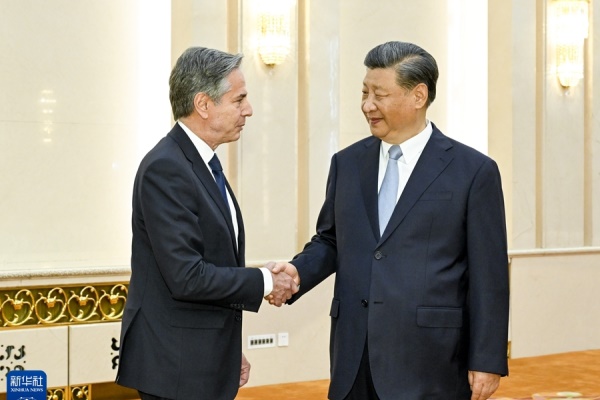 19일 오후 베이징에서 만난 시진핑 중국 주석과 블링컨 미 국무장관. [사진출처-중 외교부]