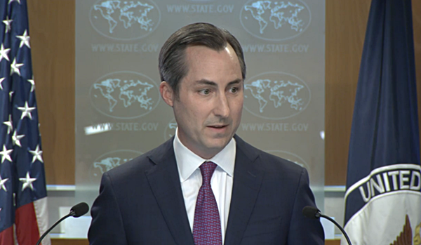 10일 브리핑하는 매튜 밀러 미 국무부 대변인. [사진 갈무리-미 국무부 유튜브]