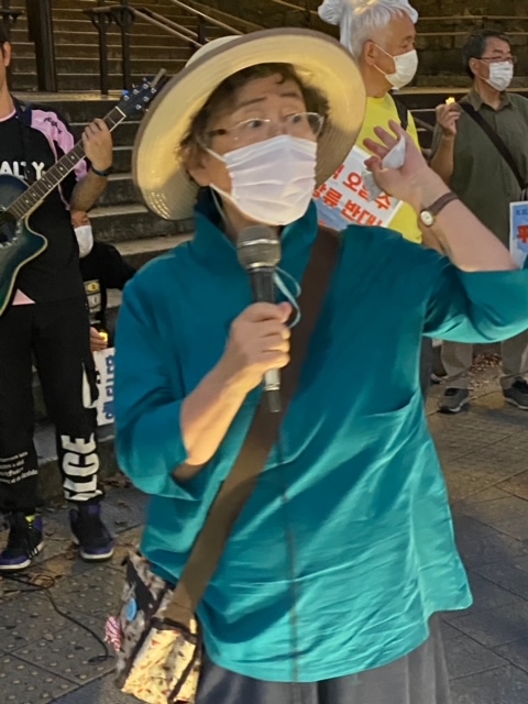 평화헌법 수호회 모리모토 다카코씨. [사진-통일뉴스 박명철 통신원]