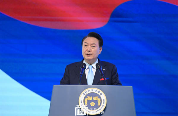 윤석열 대통령은 15일 제78주년 광복절 경축사에서 한미일 3국간 대북 안보협력을 언급했다. [사진 제공 - 대통령실]