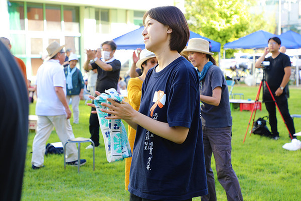 통일마당 이쿠노에 참여한 몽당연필 회원. [사진-통일뉴스 김래곤 통신원]