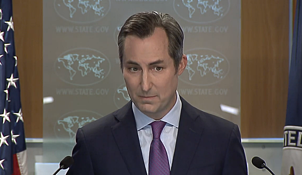 2일 브리핑하는 밀러 미 국무부 대변인. [사진 갈무리-미 국무부 유튜브]