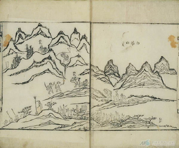 《형제급난지도(兄弟急難之圖)》, 목판화, 《월간창석형제급난도》와 《형제급난지도》는 원화와 모판화를 비교하며 그 변화를 연구할 수 있는 유일한 옛 목판화로서, 회화사적으로 아주 소중한 문화재이다. [사진 제공 – 이양재]