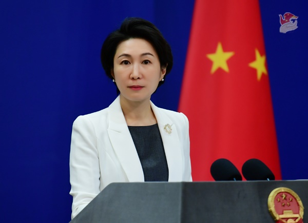 22일 오후 브리핑하는 마오닝 중국 외교부 대변인. [사진-중 외교부]