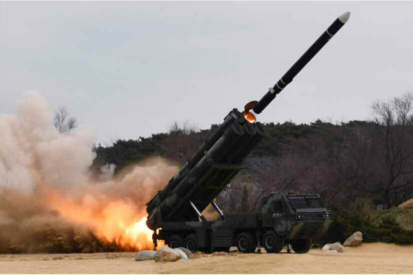 북한이 지난해 3월 발사한 전략 순항미사일. [사진 갈무리-노동신문]