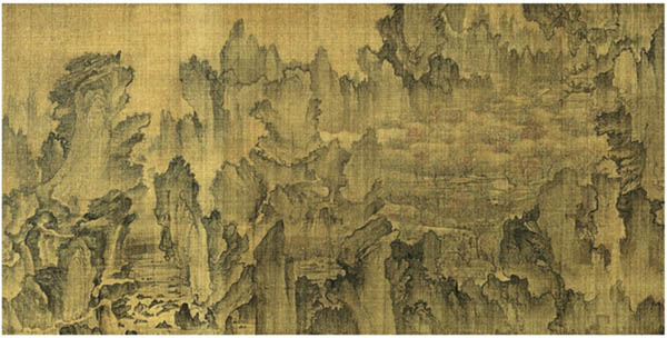 『몽유도원도』 부분도, 안견, 1447년, 견본수묵담채, 크기는 세로 38.7㎝, 가로 106.5㎝, 일본 덴리대학(天理大學) 중앙도서관 소장. [사진 제공 – 이양재]