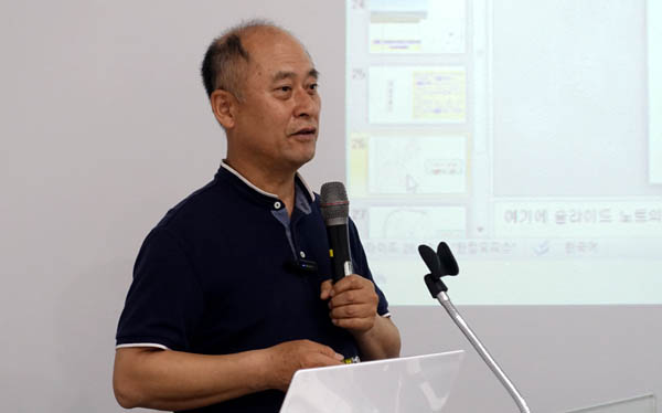 임찬경 국학연구소 연구위원은 19일 오후 서울시민청 바스락홀에서 “동호(東胡), 선비(鮮卑), 거란(契丹) 등과 한국고대사 및 홍산문화 관련성 탐색”을 주제로 강연했다. [사진 - 통일뉴스 김치관 기자]