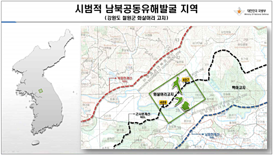 2018년 '9.19군사합의서'를 통해 남북이 합의한 공동유해발굴지역. [자료사진-통일뉴스]
