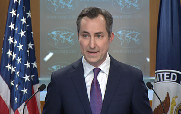 20일 브리핑하는 밀러 미 국무부 대변인. [사진 갈무리-국무부 유튜브]