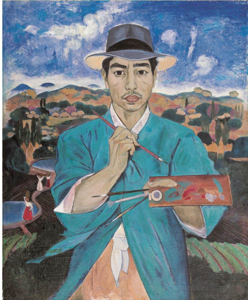 『두루마기를 입은 자화상』, 이쾌대, 유화, 1948〜9년. 이쾌대 자화상의 대표작이다. 남측 유족 소장. [사진 제공 – 이양재]