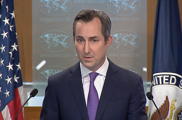 3일 브리핑하는 밀러 미 국무부 대변인. [사진 갈무리-미 국무부]