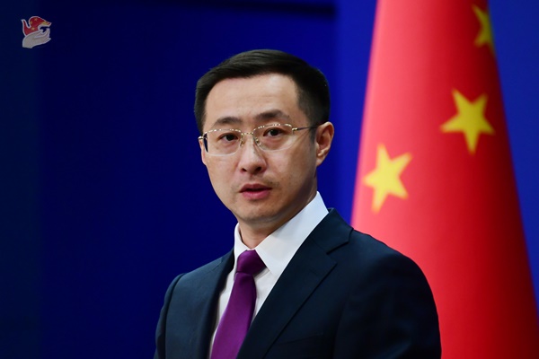 13일 브리핑하는 린젠 중 외교부 대변인. [사진 갈무리-중 외교부]