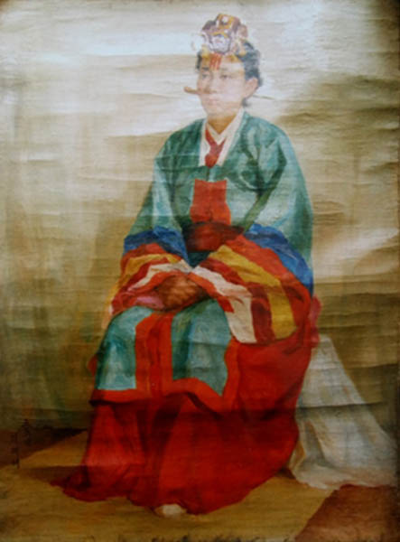 그림④ 쪽도리를 쓴 녀인, 리쾌대, 1955. [사진 제공 – 이양재]