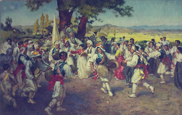 그림⑥ 「농악」, 리쾌대, 1957년, 유화, 155×235cm. [사진 제공 – 이양재]