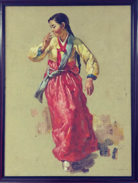 그림⑦ 「농악」 부분 습작 「춤」, 리쾌대, 1957년, 유화. 남달구 소장품은 이 모습에 배경이 조금 더 그려져 있다. [사진 제공 – 이양재]