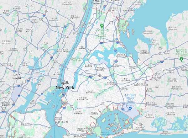 미국 뉴욕시(구글지도)