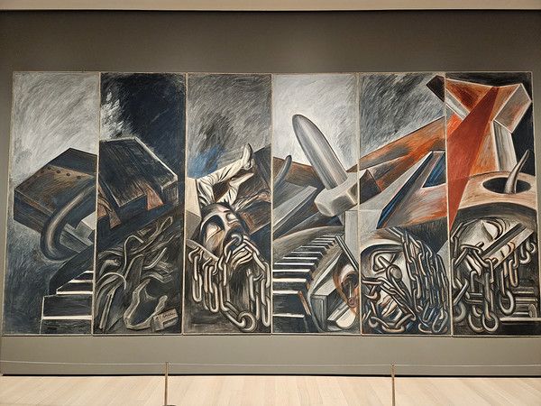 멕시코 민중화가 호세 클레멘테오로스코의 '급강하 폭격기와 탱크' [사진-임영태]