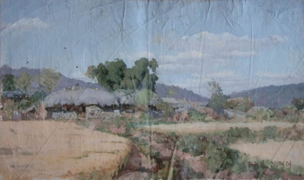 「농촌풍경」②, 리쾌대, 유화, 1955, 가로58.8×세로35.3cm. [사진 제공 – 이양재]