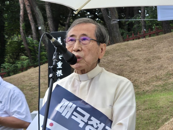 민족문제연구소 이사장인 함세웅 신부 [사진-통일뉴스 이승현 기자]