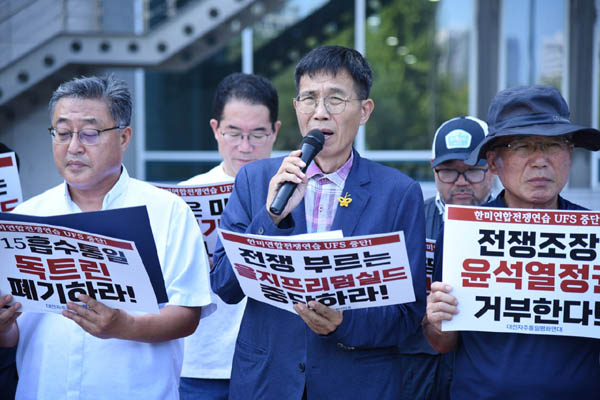 이영복 대전자주통일평화연대 상임대표가 취지발언을 하고 있다. [사진 – 통일뉴스 임재근 객원기자]