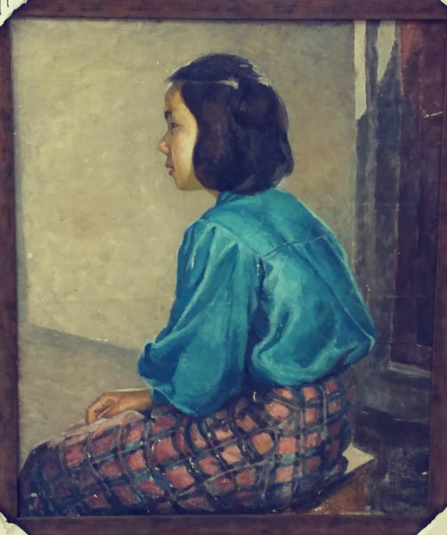 「푸른 옷을 입은 소녀」. 리쾌대, 큰 딸을 그린 것 같다. [사진 제공 – 이양재]