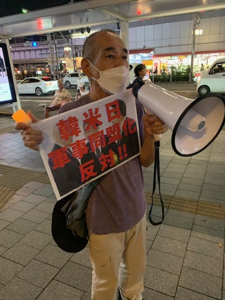 발언하는 도마쓰 씨. [사진-통일뉴스 박명철 통신원]