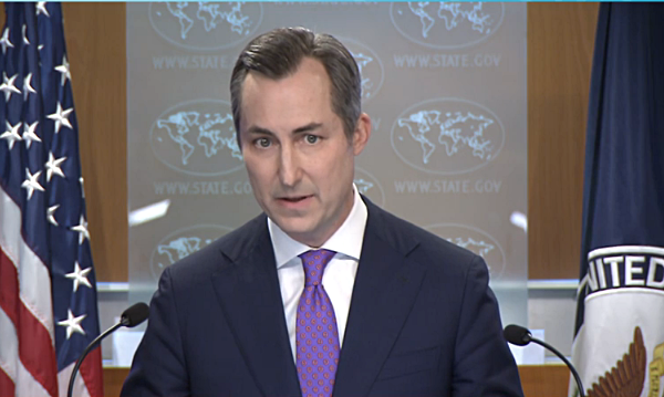 15일 브리핑하는 매튜 밀러 미 국무부 대변인. [사진 갈무리-미 국무부]